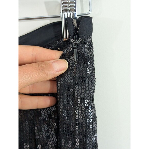 Neiman Marcus Exclusive Black Sequin Wide Leg Pants Sz 8 Formal Evening Party - Picture 3 of 5